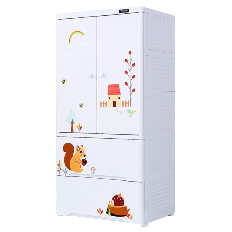 也雅儿童衣柜婴儿宝宝收纳柜多层储物柜玩具零食收纳65面宽 松蜜私语SG-605A35挂衣 5层
