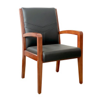 东港家具 SH-298橡胶木椅 办公家具 办公椅 皮艺老板椅 实木四脚椅 电脑椅会议椅 皮料色彩可定制