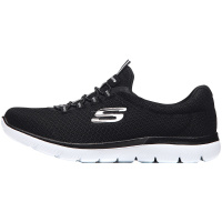 【自营】Skechers斯凯奇女鞋休闲鞋轻质一脚蹬透气运动鞋12980 12980/BKW黑色+白色