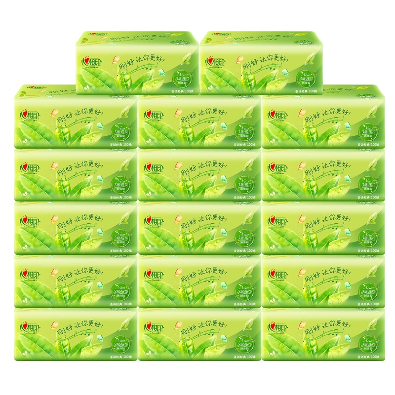 心相印抽纸整箱24包家用纸巾实惠装餐巾纸卫生纸心相印面巾纸