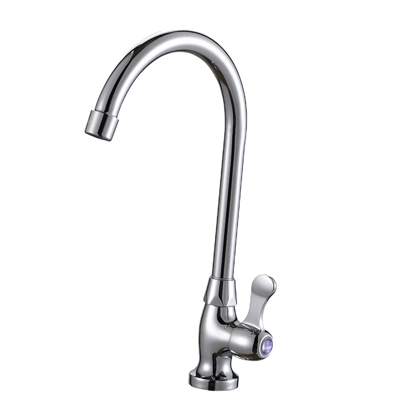 实盛龙达面盆单冷单孔大弯杆水龙头水嘴4分DN15 656106 1个