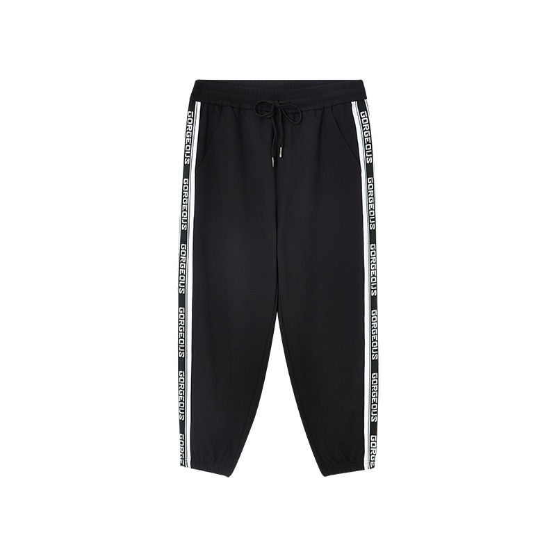 A21春季2021新款男装 弹力男裤束脚裤子九分裤男士运动裤潮牌卫裤