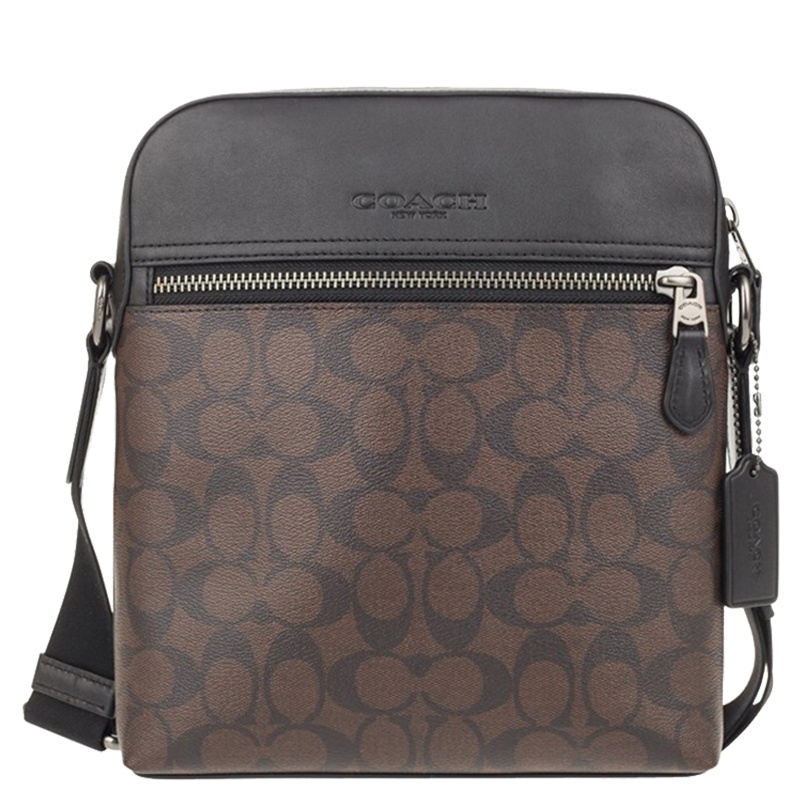 Coach 蔻驰 深棕色牛皮革男士斜挎包 F73336QBAE4