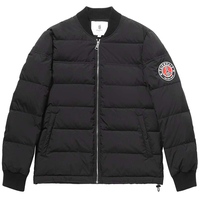 马克华菲男装冬季新款时尚贴布休闲男士短款羽绒服