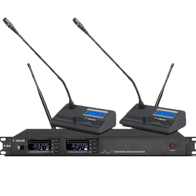 XIRCOM(捷讯)XC-623M 办公会议办公扩音及视频会议系统一拖二无线台式鹅颈视频会议应用,频率可调