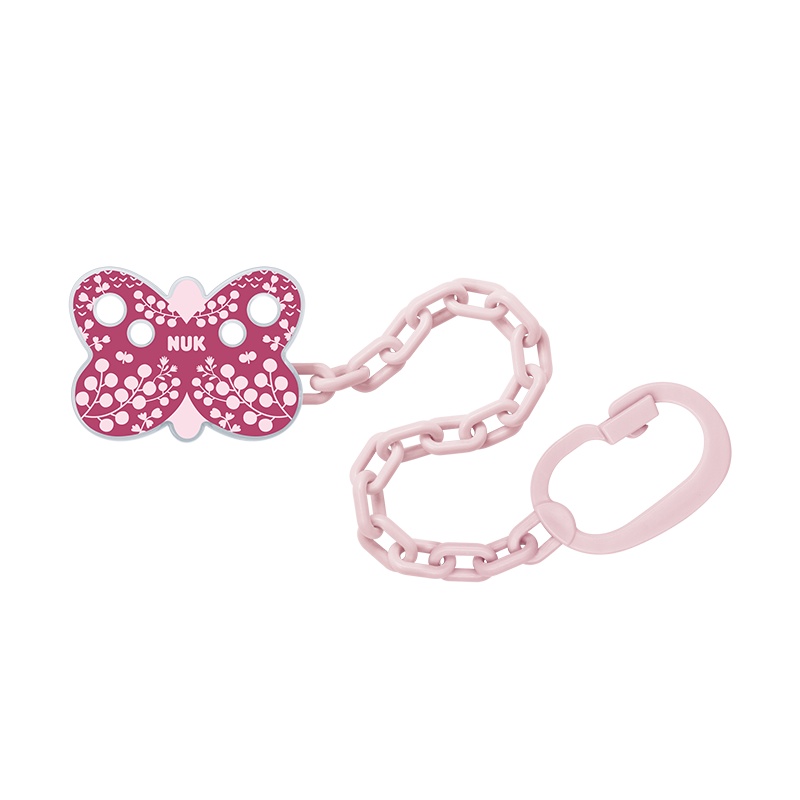 NUK安抚奶嘴链子防掉安睡型新生儿宝宝卡通安抚奶嘴链(图案随机)