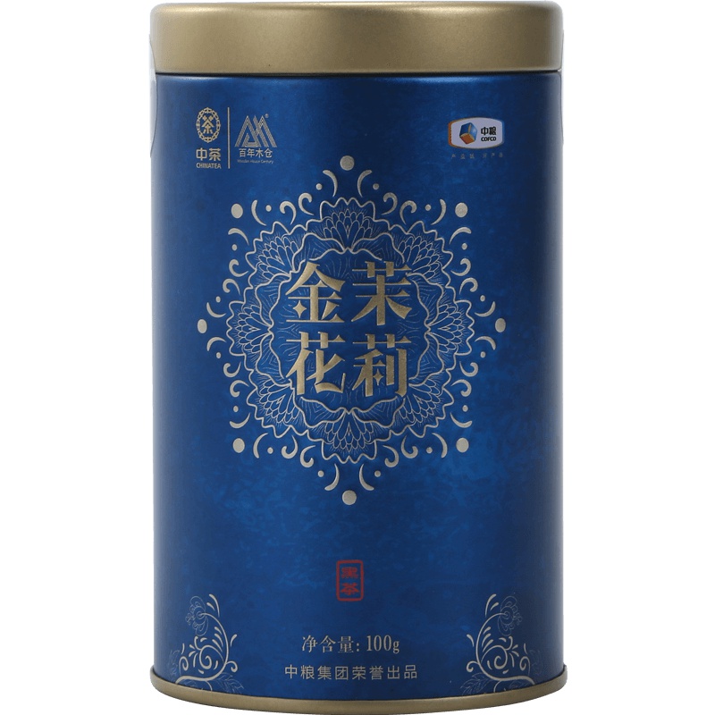 中茶 湖南安化黑茶 金花茉莉黑茶 罐装 100g