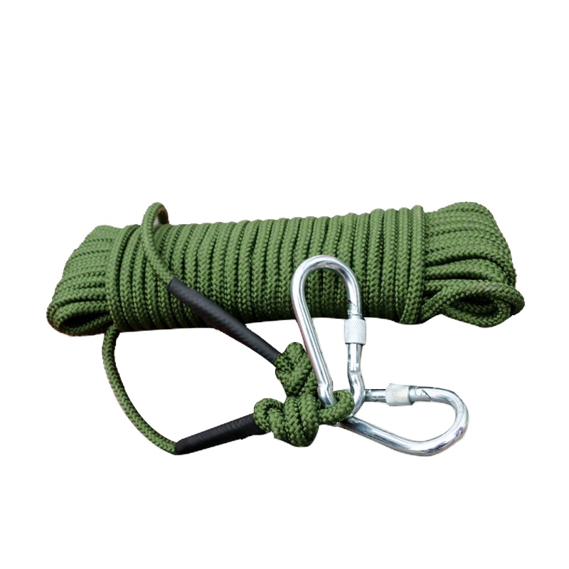 九头鸟 登山绳 专业安全绳 救援绳 救生绳 速降绳 逃生绳索 火灾逃生绳 户外逃生绳子100米带双钩8mm