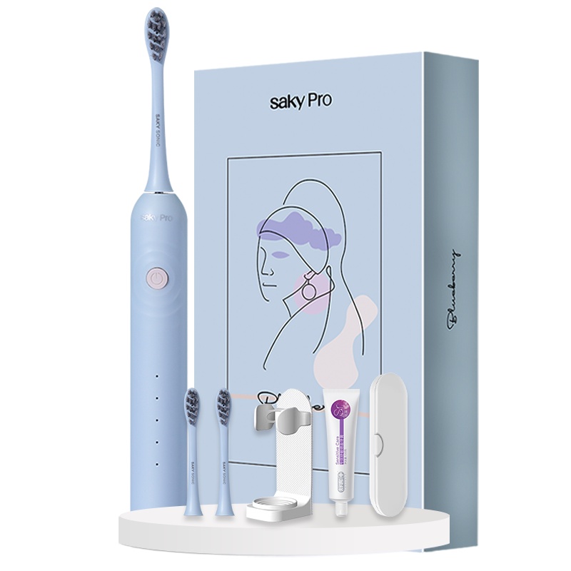 舒客(Saky)电动牙刷G33芝芝蓝莓标配款 男女学生情侣款防水充电式声波电动牙刷