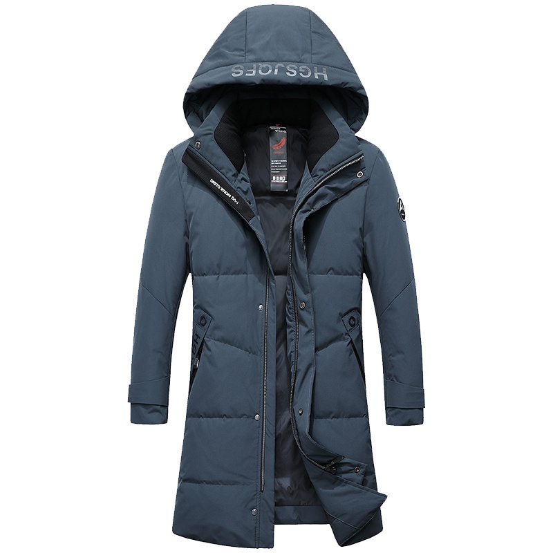 雅鹿 冬季中长款羽绒服男2019新款连帽防寒保暖羽绒服男潮流时尚