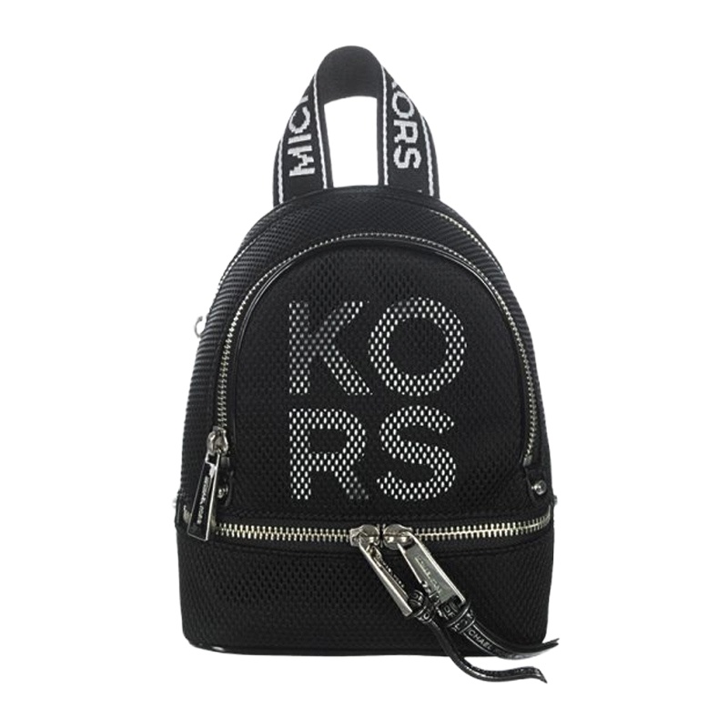 QH Michael Kors 迈克·科尔斯 女士黑色字母图案背包 30S9SEZB1U-BLACKWHITE