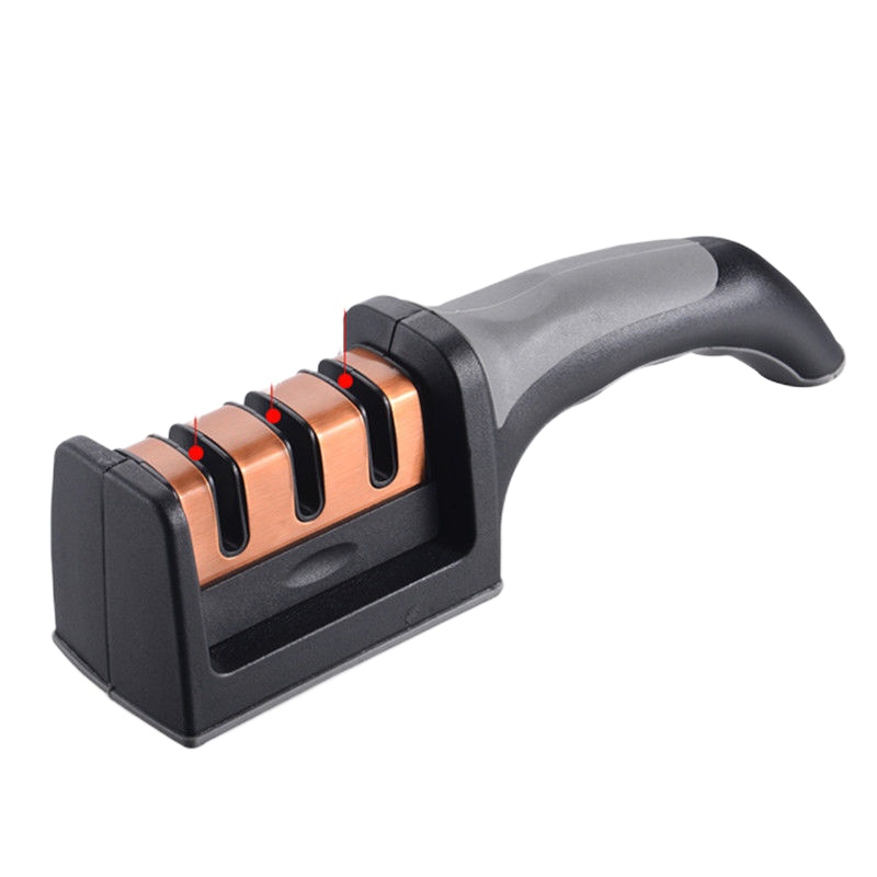 豪华金钢石款玫瑰金(送三件套) 时尚厨房 金钢石快速磨刀器家用磨刀石磨刀神器磨刀棒磨菜刀陶瓷