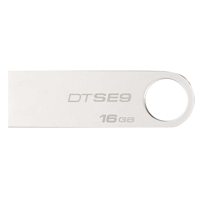 金士顿(Kingston)DTSE9H 16GB 金属U盘 银色亮薄 新老包装随机发货