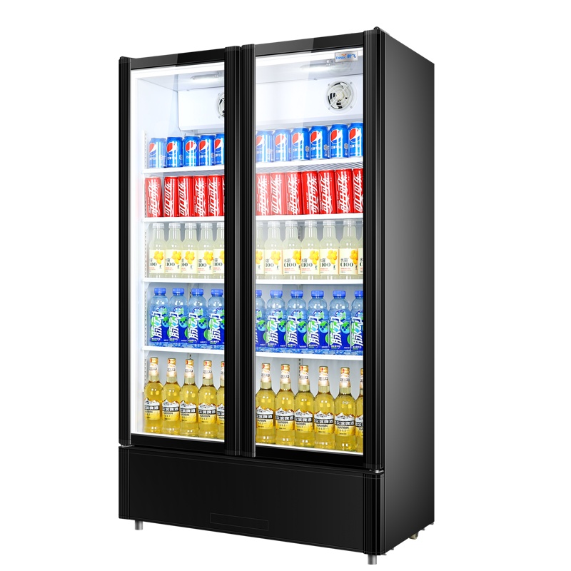 新飞(Frestec)商用展示柜大容积立式单门陈列柜冷柜保鲜柜玻璃门超市便利店饮料柜 双门五层快速锁鲜 500L除雾款