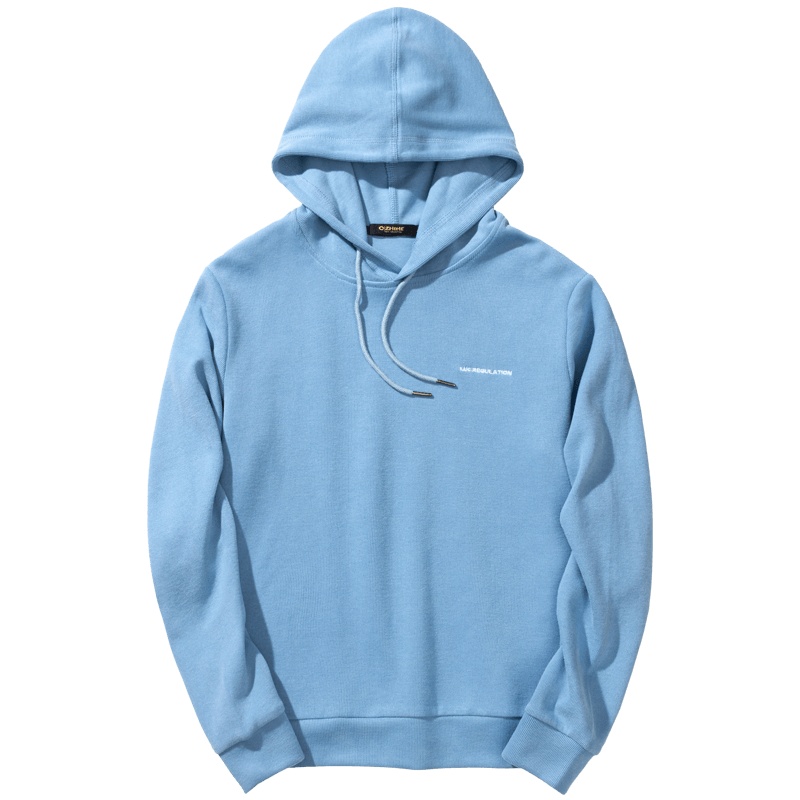 千纸鹤男装2019秋装新款潮流休闲连帽字母刺绣情侣装卫衣15136