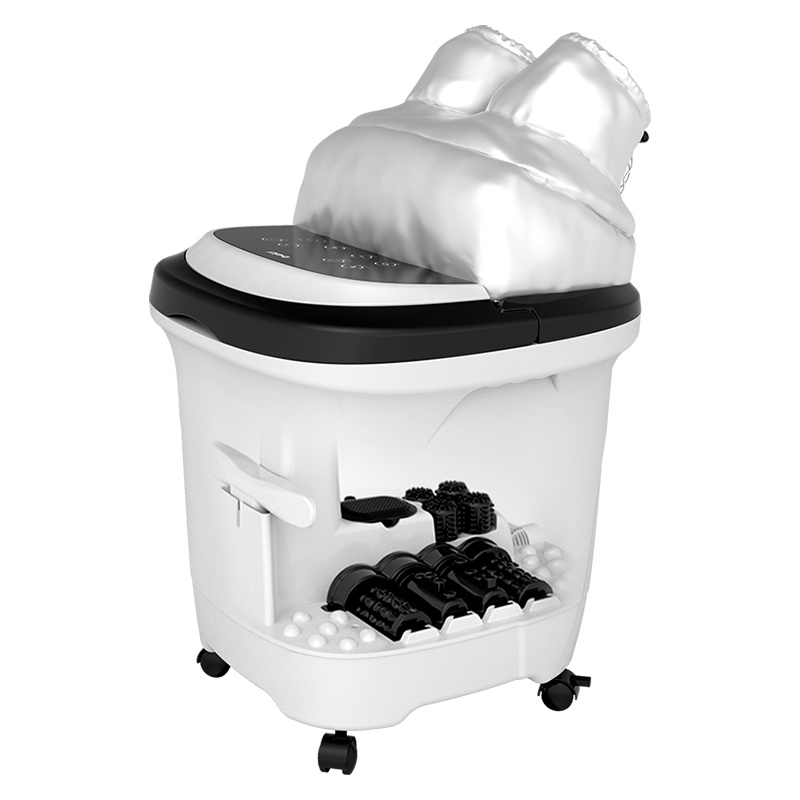 蓓慈(beici)足浴器BZ517D智能恒温温度设定 滚轮按摩 指压按摩 漏电保护 数码面板黑白色熏蒸款足浴盆泡脚桶