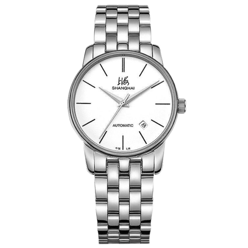 上海手表经典女士大三针日历系列全自动机械表女士手表时尚百搭4字位日历国潮机械表753