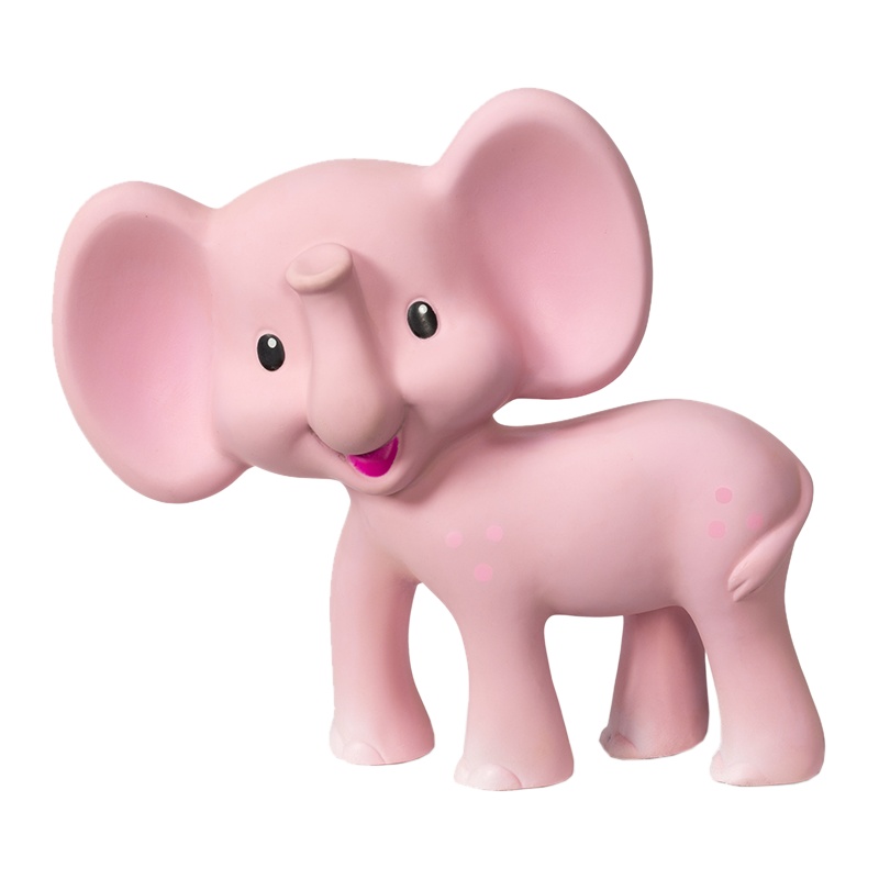 infantino美国婴蒂诺小粉象宝宝牙胶新生婴儿宝宝动物牙胶磨牙安抚咬咬乳胶玩具男孩女孩益智玩具