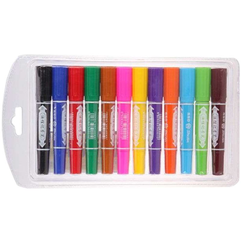 英雄(HERO) 多用途彩色油性笔-880-12支 双头粗细记号笔