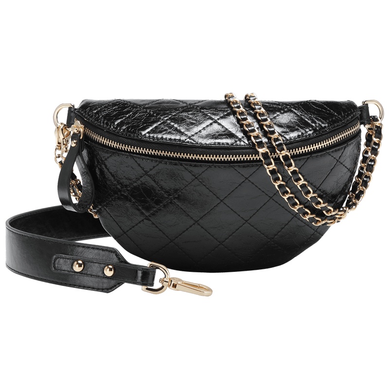 GOLF包包女斜挎百搭网红胸包马鞍包新款大容量牛皮ins腰包单肩包包