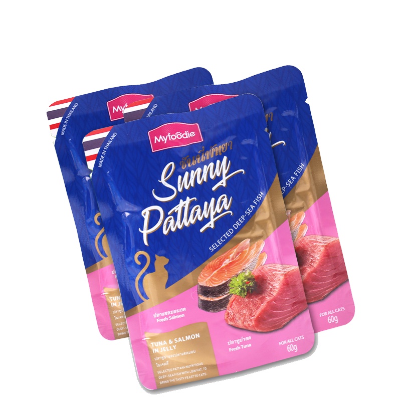 麦富迪(MYFOODIE)猫湿粮肉冻肉冻吞拿鱼+海洋鱼60g*12袋/盒 成猫幼猫通用