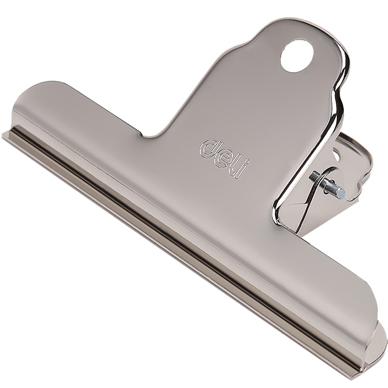 得力(deli) 9534 票夹 1.5号 山行铁票夹 金属不锈钢 银色 XHJ 4只/包