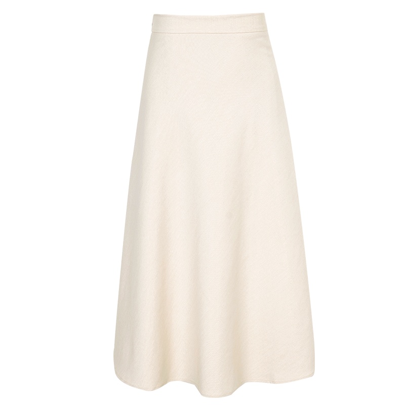 晚白2021春季新品简约通勤纯色高腰百搭职业A字裙半裙半身裙女