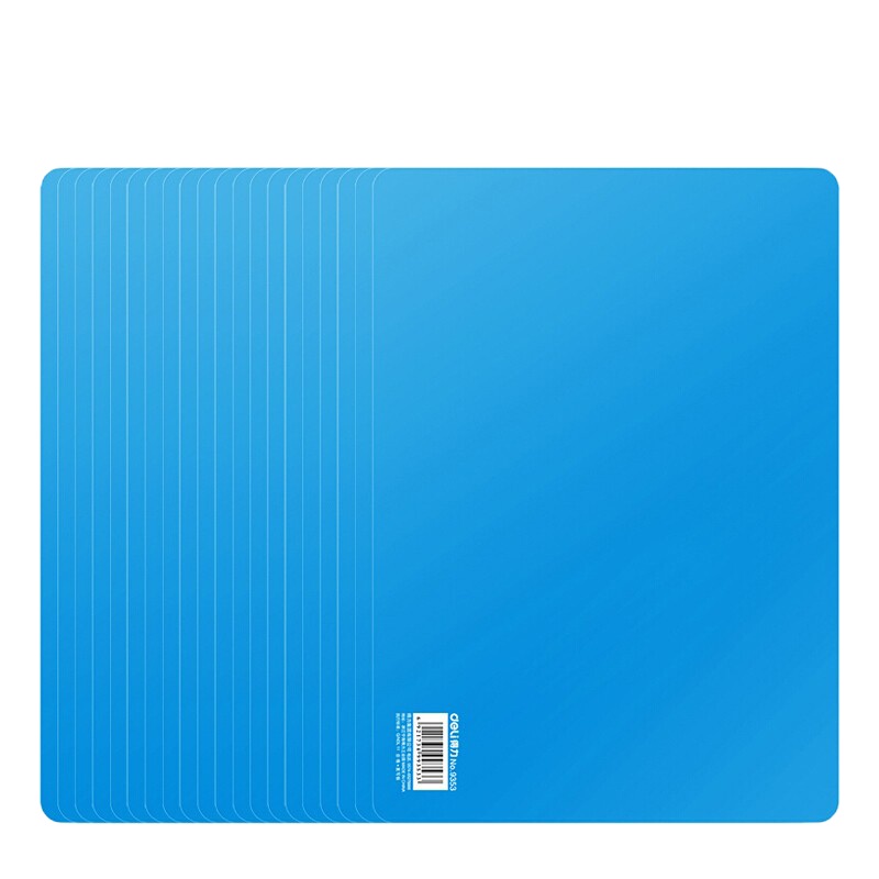 得力(deli)20片靓丽实色复写板书写垫板(298*198mm) 蓝色