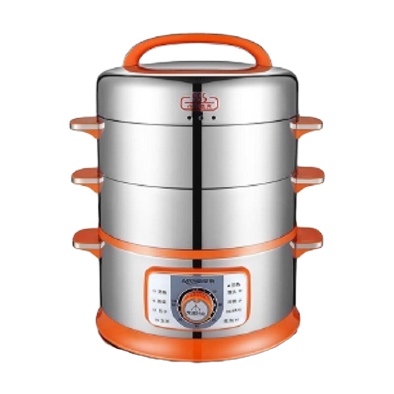 亚摩斯(AMOS)三层电蒸笼蒸霸超大容量不锈钢家用智能电蒸锅ZG16B1 单个装