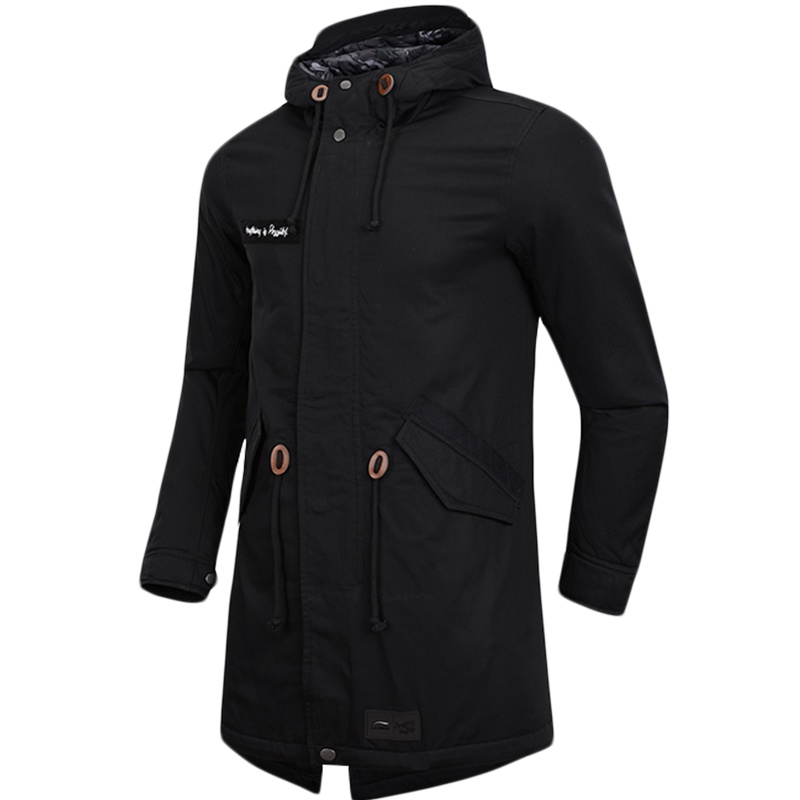 李宁运动时尚系列男子保暖连帽中棉服