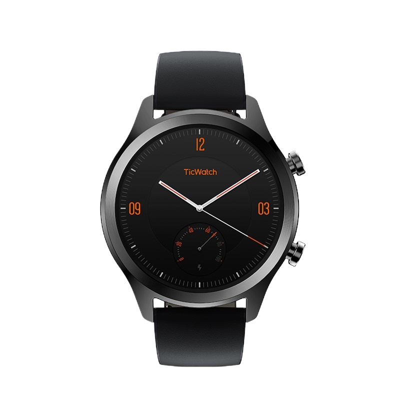 [TicWatch C2经典系列]北斗三星定位24小时心率NFC支付智能通知户外运动手表 苹果华为荣耀通用 逐空黑