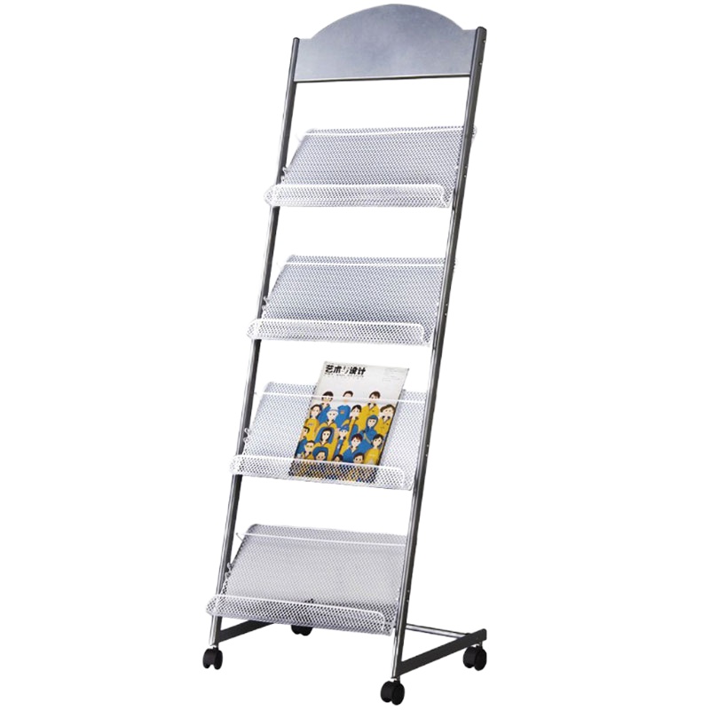 得力 9307 标准型杂志架资料架报刊架金属宣传展示架高档耐用型