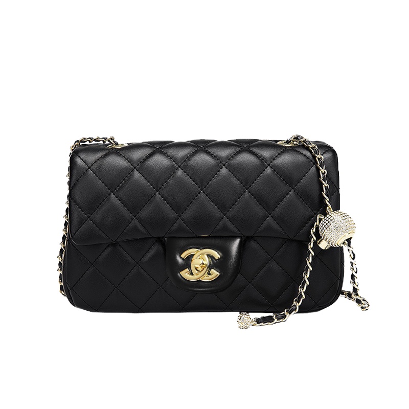 斯妮拉 欧美时尚青年女包真皮钻球小香风菱格链条包方胖子小金球链条包