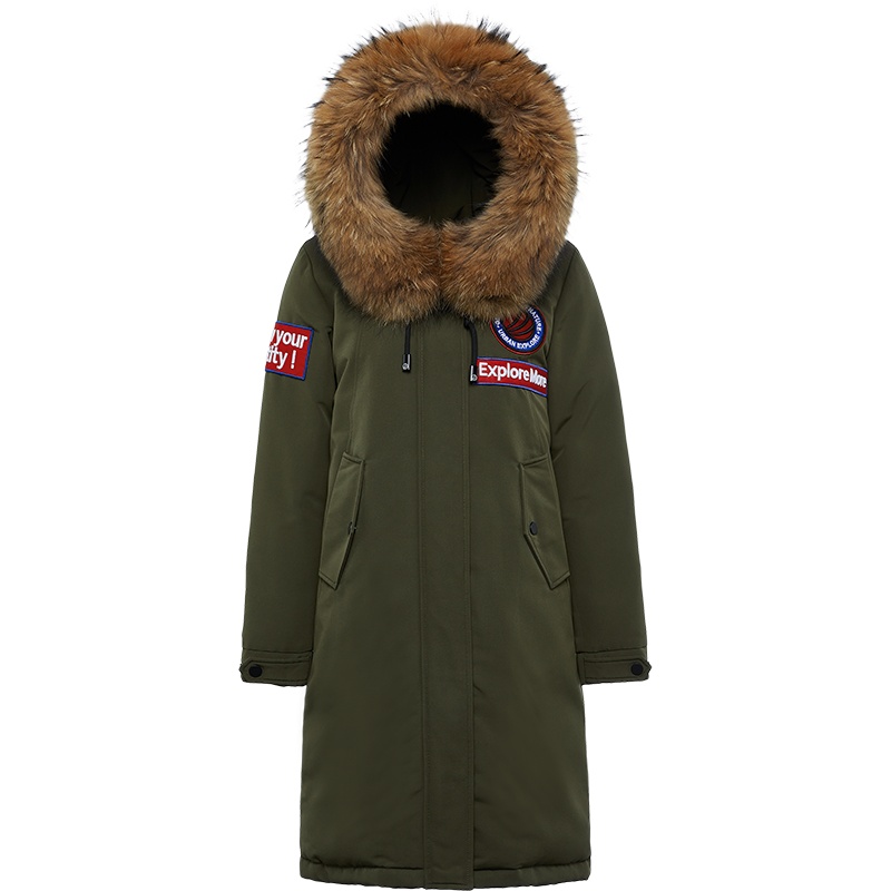 波司登大毛领羽绒服女中长款新款户外防寒鹅绒服