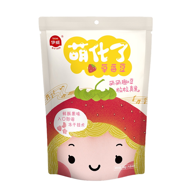 伊威( Eastwes)辅食 萌化了草莓豆18g 萌萌趣豆 粒粒真果