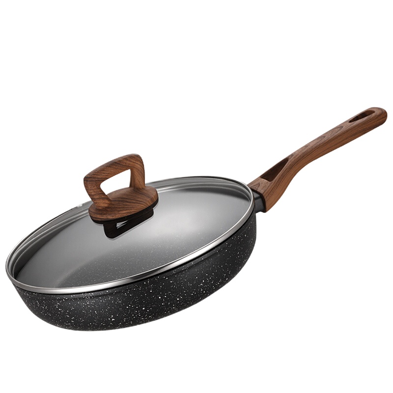 爱仕达 平底锅/煎锅 不粘锅 麦饭石色 28CM煎锅锅具通用煎盘 26CM带盖