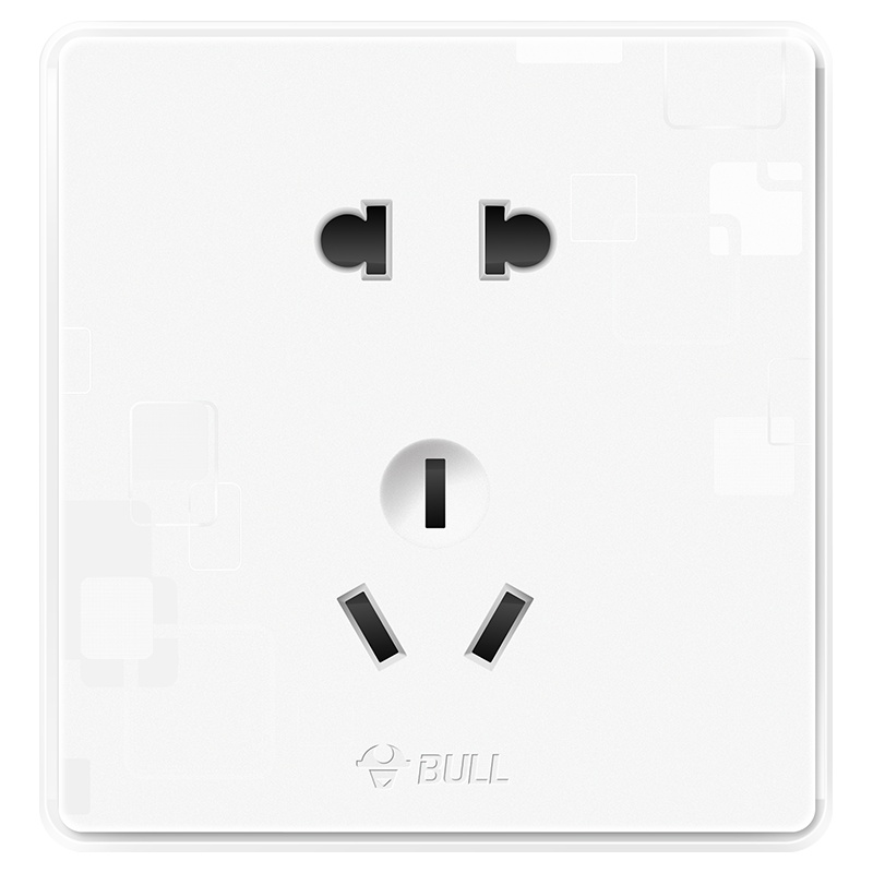 公牛(BULL)开关插座套装无框大面板86型五孔家用电源插座G18幻影白