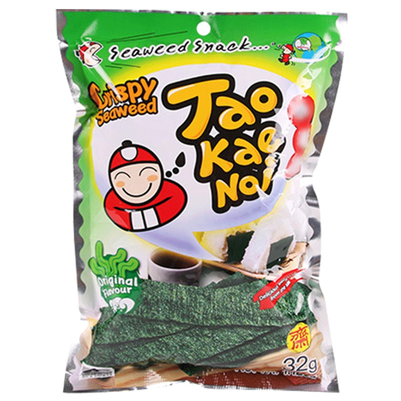 [经典原味]小老板(TAO KAE NOI)老板仔海苔脆紫菜原味 32g/袋 进口休闲零食 儿童零食 孕妇零食 泰国进口