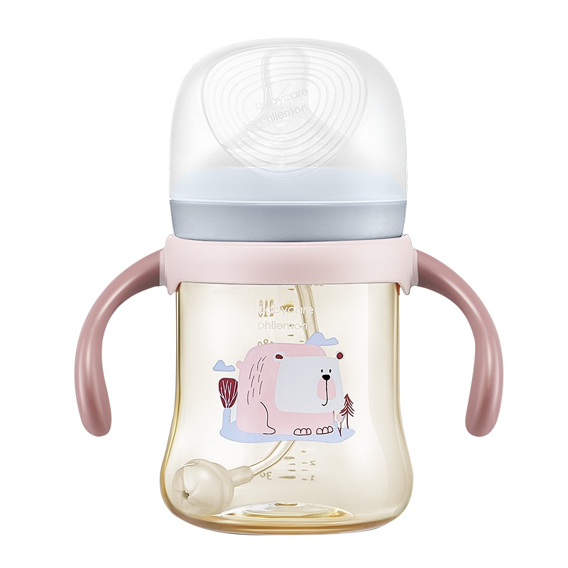 babycare婴儿奶瓶ppsu耐摔新生儿宽口径宝宝硅胶吸管奶瓶防胀气 海雾蓝240ml 1724