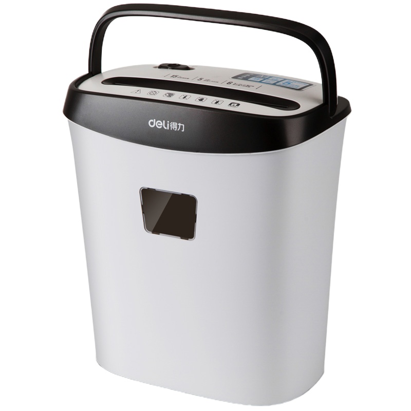 得力(deli) 电动办公碎纸机桌面A4粉碎机迷你家用碎纸机9928 白色