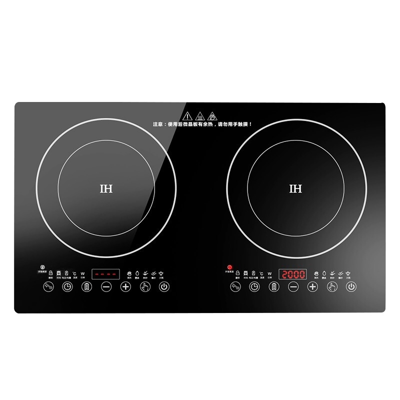 乐创(lecon)嵌入式电磁炉双灶家用双头电陶炉双头电磁炉灶不挑锅大功率电磁炉商用 双电磁炉LC20E-2