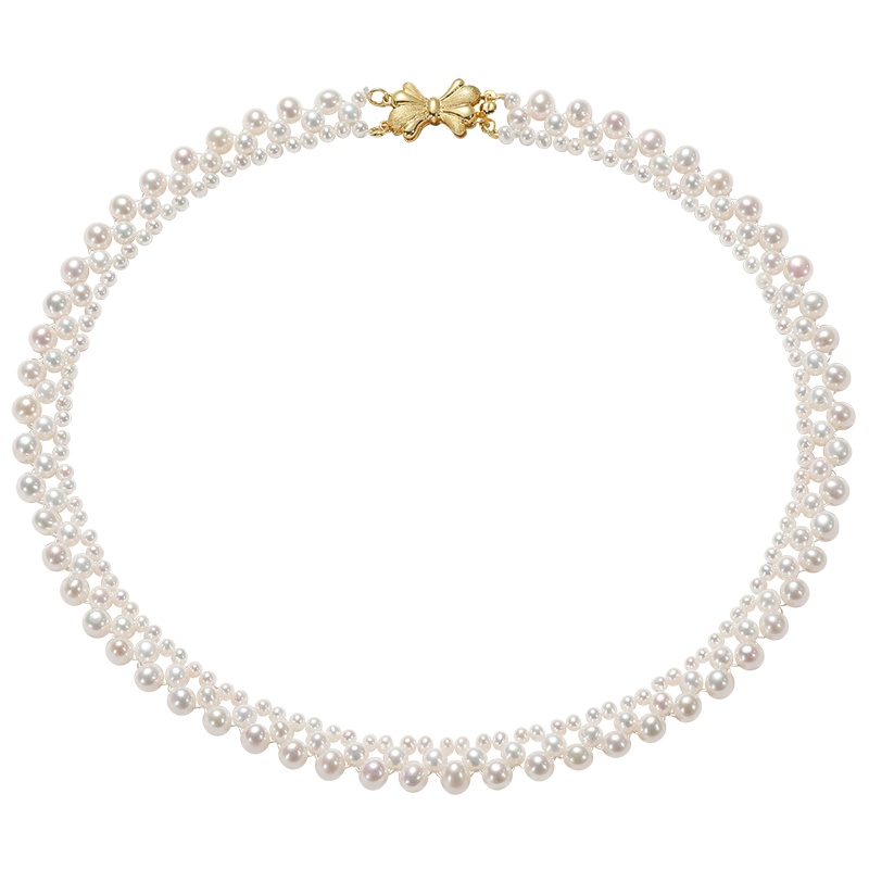 佰色传情热巴同款天然淡水珍珠项链编织颈链多层锁骨链法式优雅