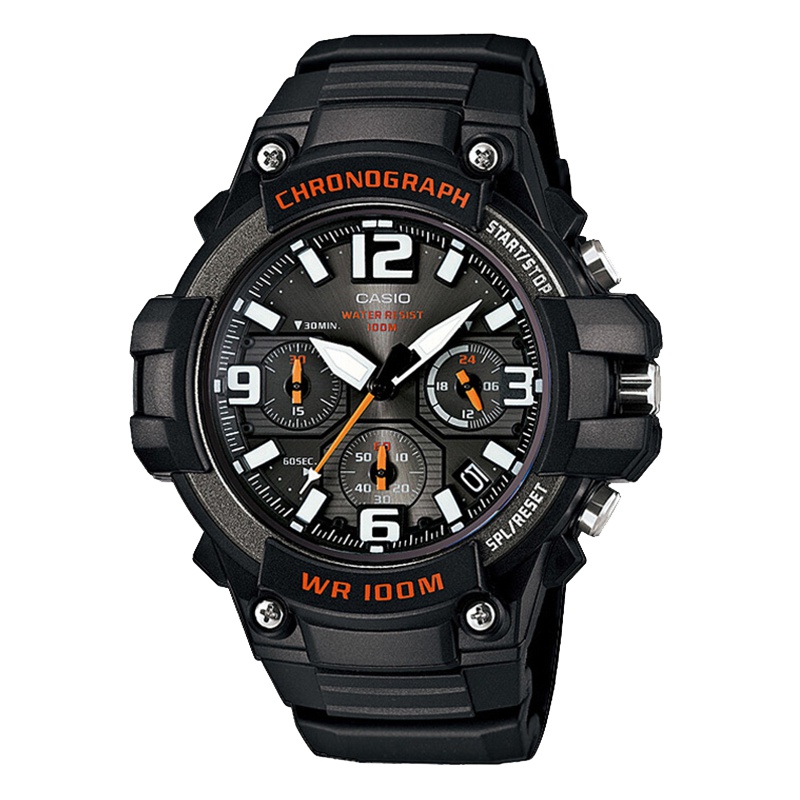 CASIO卡西欧日韩品牌 石英表 男 运动休闲学生石英男士表树脂表带手表MCW-100H-1A