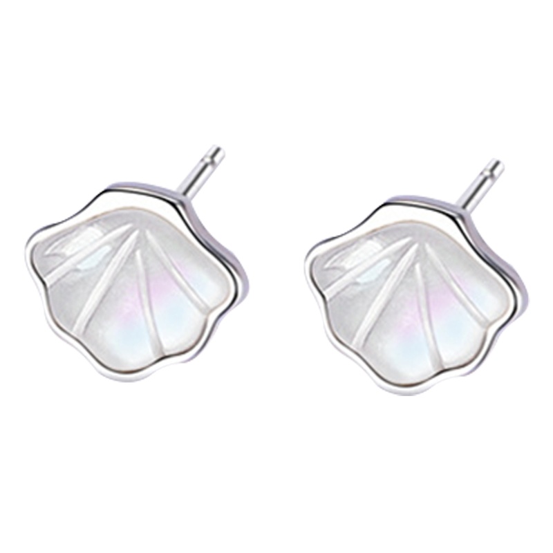 朴希/BUTRY 一贝子纯银耳饰2021新款简约白贝母贝壳耳钉女小巧气质耳环送女友送闺蜜