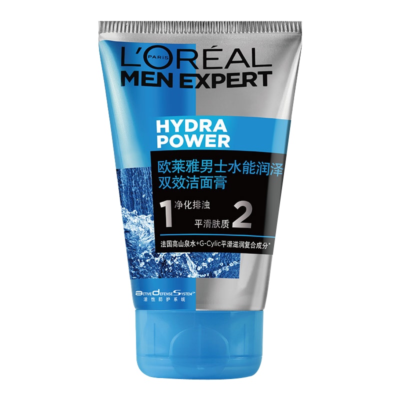 欧莱雅(LOREAL)男士水能润泽双效洁面膏100ml
