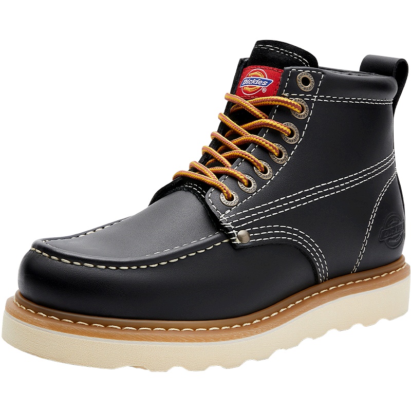 Dickies工装鞋男英伦真皮高帮工装鞋短靴厚底194M50LXS34