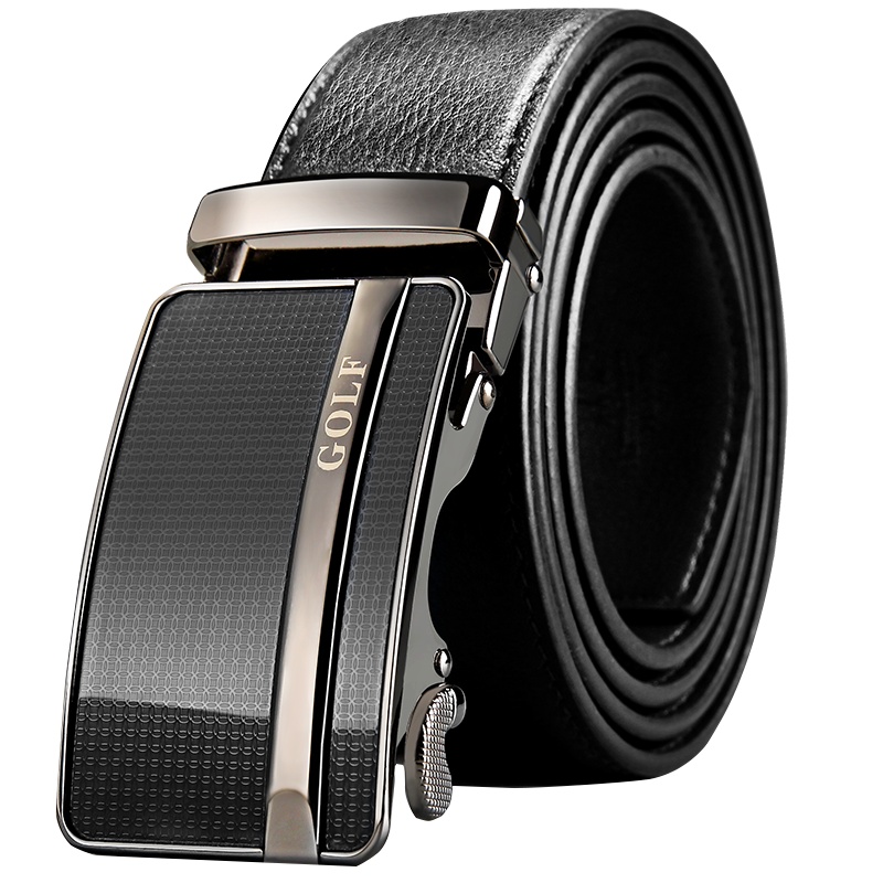 高尔夫GOLF皮带男士牛皮腰带自动扣头层牛皮柔软耐磨男式皮裤带礼盒
