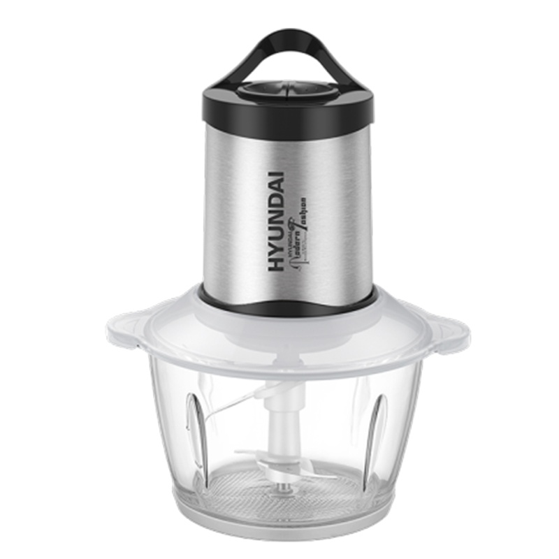 HYUNDAI电动绞肉机 多功能料理机家用碎肉机宝宝辅食机蒜蓉机打蒜器绞馅机搅拌机搅肉机 可绞1斤肉2L玻璃碗