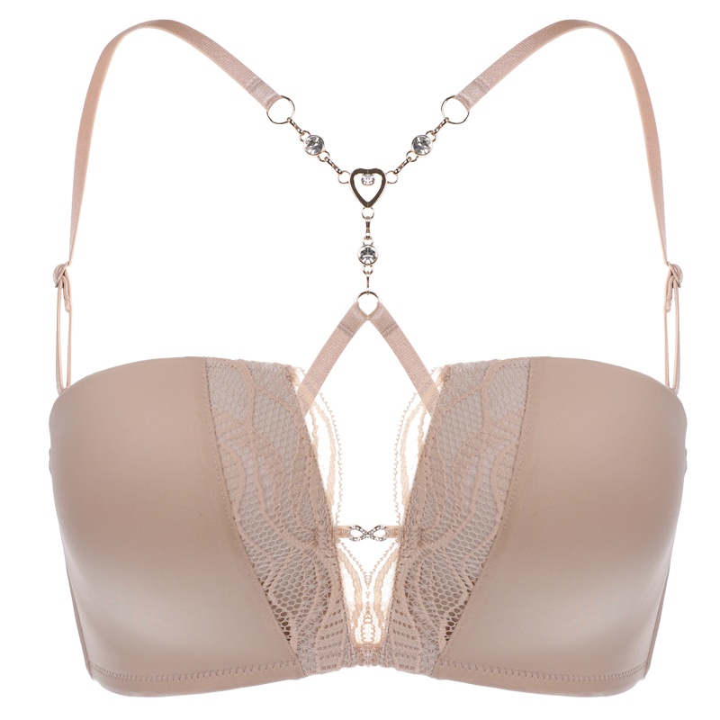 依曼丽性感有钢圈内衣女聚拢礼服婚纱隐形文胸防滑美背胸罩