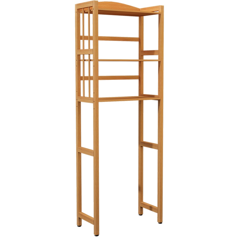 单爱楠竹实木置物架 阳台洗衣机收纳架卫生间马桶架整理洗脸盆架